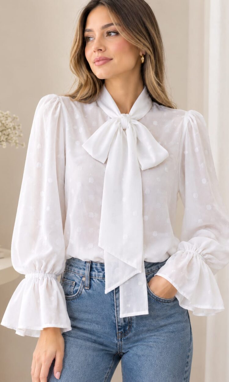 Blusa lili con moño